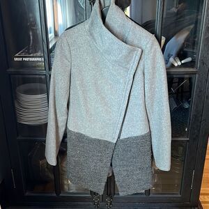 Calvin Klein Womens Grey Wool Zipper Jacket size 2